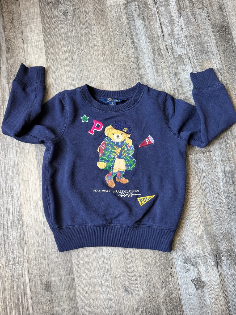 Polo by Ralph Lauren Navy Polo Bear Crewneck Sweatshirt - Kids